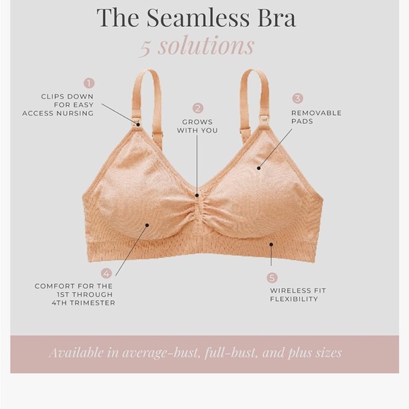 Motherhood Maternity Nursing Bra, Light Nude, Size L - Picture 6 of 6